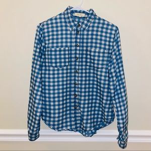 Blue and white plaid flannel